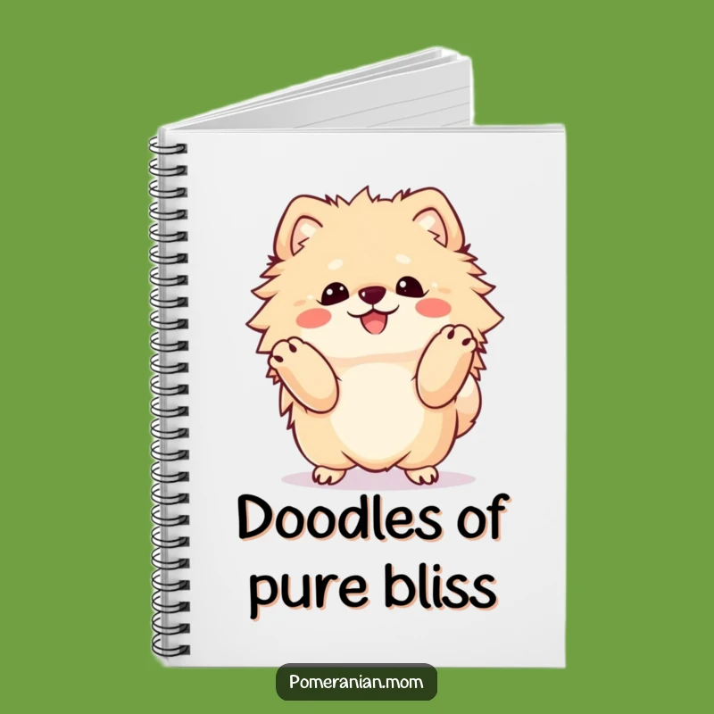 Funny Kawaii Pomeranian Happy Dance Notebook, Capture Ideas with Exuberance
