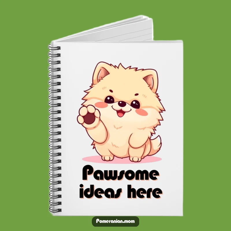 Funny Kawaii Pomeranian Notebook - Cheerful Handshake Journal Gift