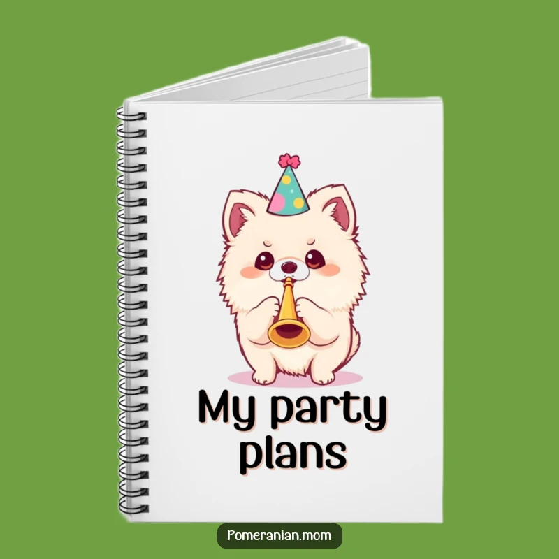 Funny Kawaii Pomeranian Notebook: Party Dog Trumpet for Festive Notes Gift