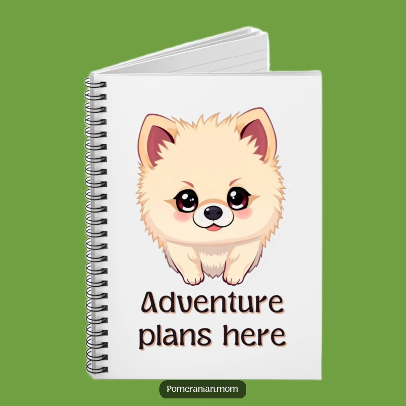 Funny Kawaii Pomeranian Notebook - Sparkling Eyes Adventure Journal Gift