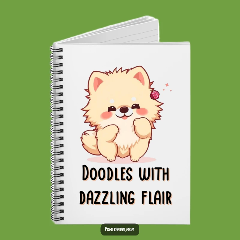 Funny Sparkly Toss Kawaii Pomeranian Notebook: Jot Down Ideas with Playful Charm