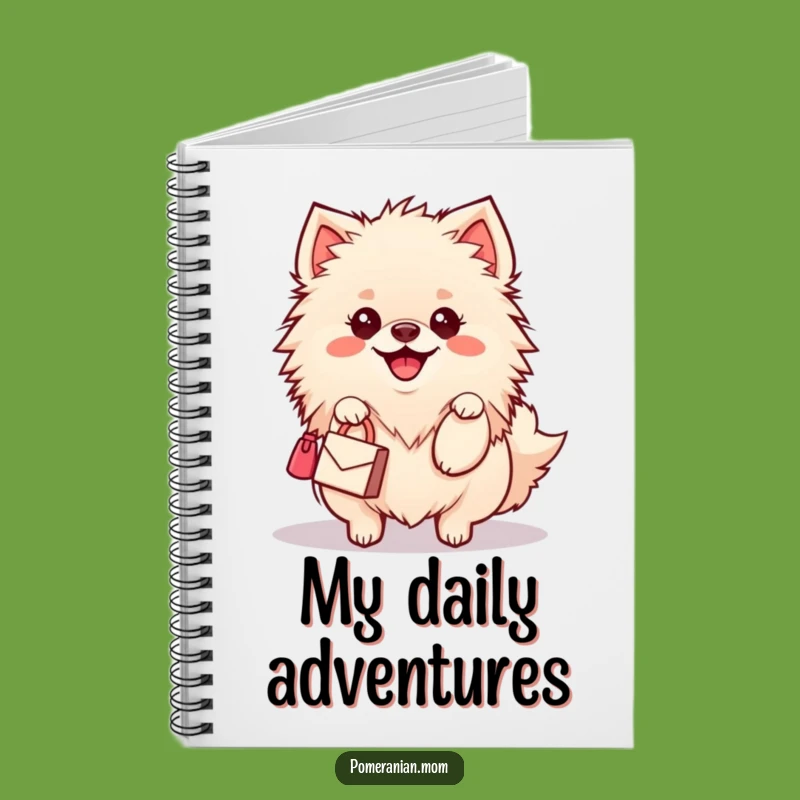 Funny Kawaii Pomeranian Notebook: Stylish Dog Wiggle Handbag for Fashion Notes Gift