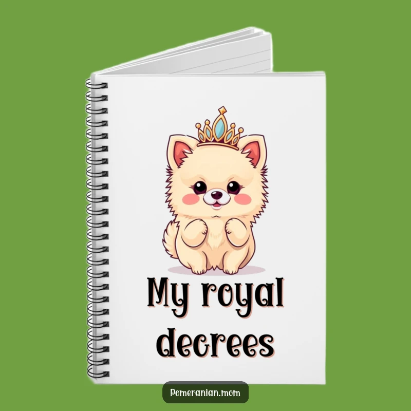 Funny Kawaii Pomeranian Diva Notebook: Hilarious Crowned Dog Journal for Fashion Notes