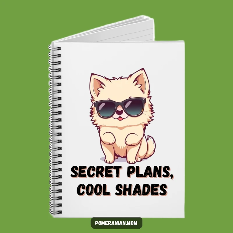 Funny Tiny Pomeranian Sunglasses Notebook - Cool Journal Gift