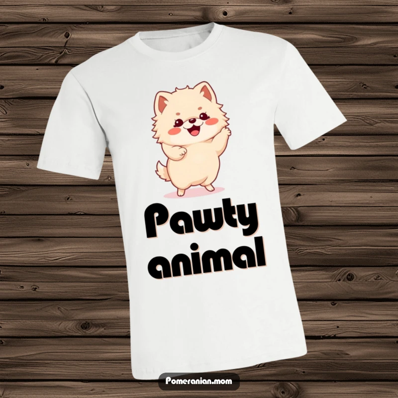 Funny Kawaii Pomeranian's tiny paws are a blur as it performs an energetic, joyful happy dance.