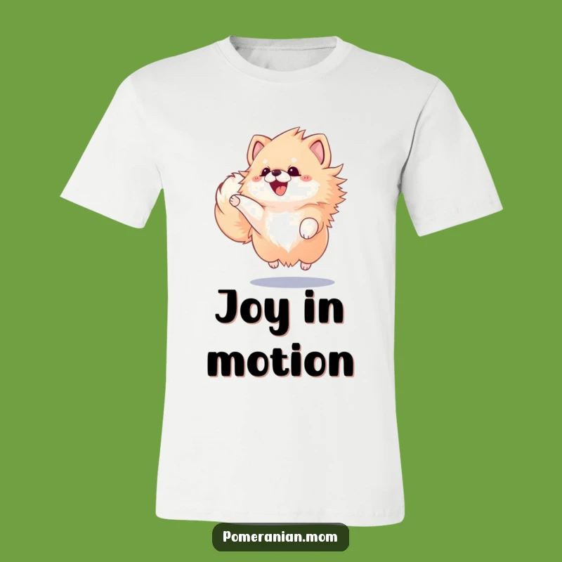Funny Kawaii Pomeranian Joyful Jump T-Shirt - Adorable Gift for Pet Owners