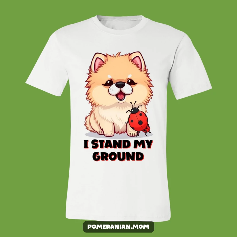Funny Kawaii Pomeranian vs Ladybug T-Shirt - Adorable & Hilarious Dog Tee Gift