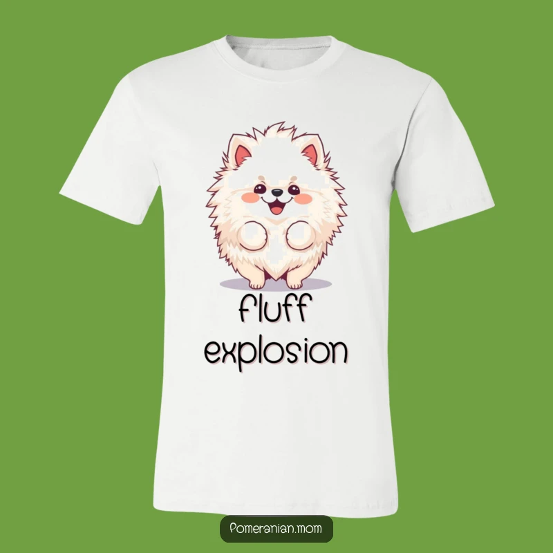 Funny Pomeranian Fur Fly T-Shirt: Fluffy Dog Joyful Shake Tee