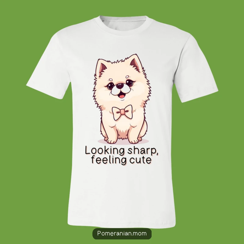 Funny Kawaii Pomeranian T-Shirt: Dapper Bowtie Dog, Hilarious Gift for Pom Owners