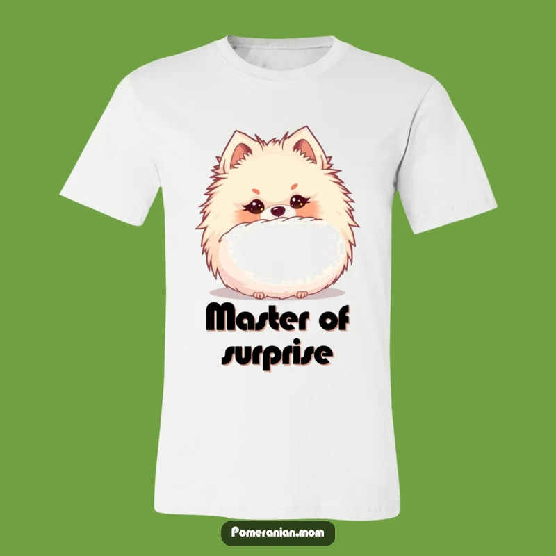 Funny Kawaii Pomeranian Hide T-Shirt - Playful Gift for Dog Owners