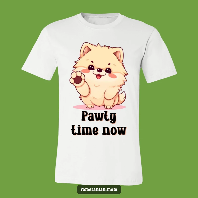 Funny Kawaii Pomeranian Handshake T-Shirt - Cheerful Dog Tee Gift