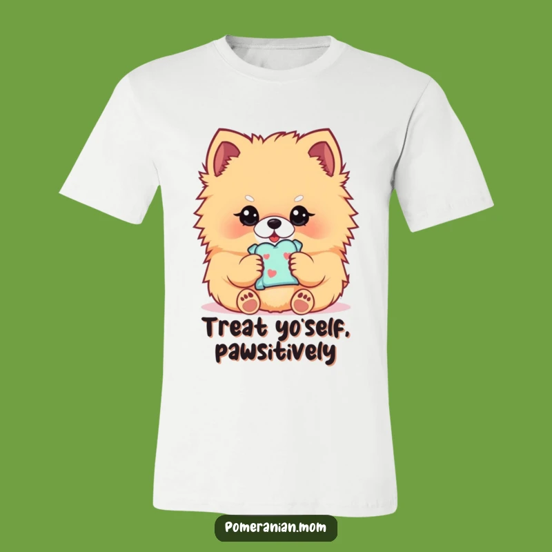Funny Kawaii Pomeranian T-Shirt: Treat-Loving Dog, Hilarious Gift for Pom Owners