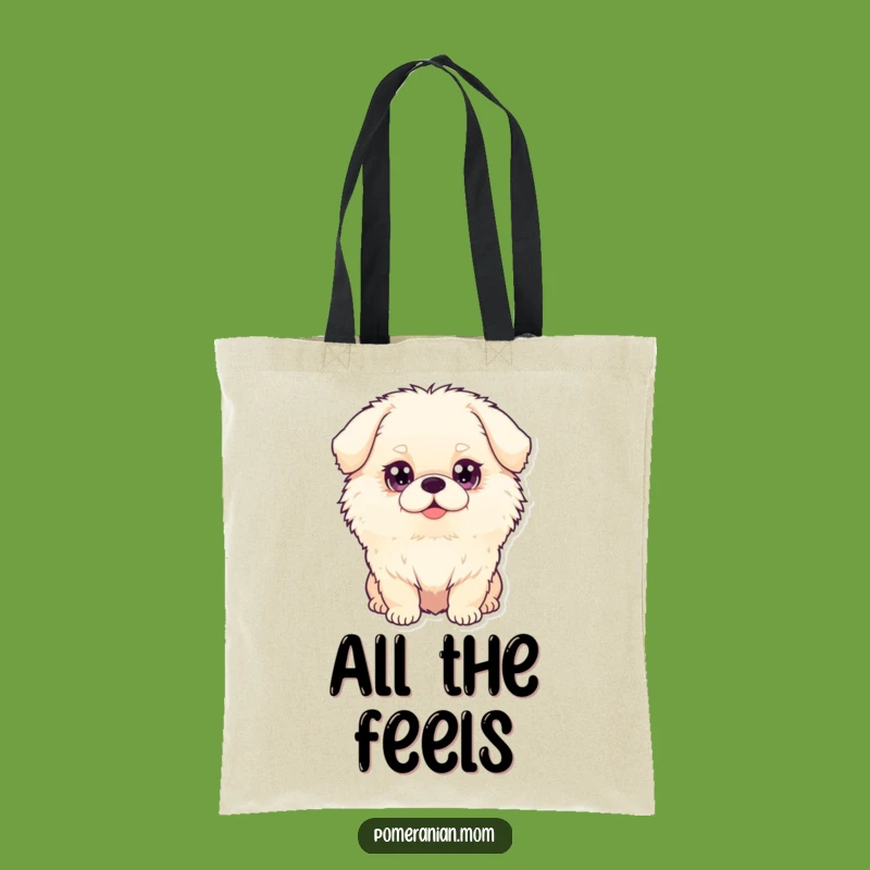 Funny Dog Tote Bag: Fluffy Pooch, Big Sparkling Eyes, Cute Funny Gift