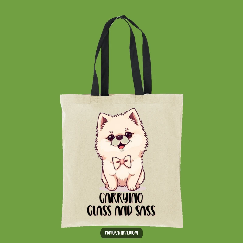 Funny Kawaii Pomeranian Tote Bag: Chic Dog Accessory, Perfect Humorous Gift for Shoppers