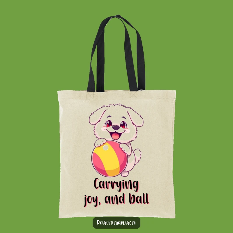 Funny Fluffy Dog Ball Tote Bag, Chic Happy Carryall Gift for Dog Fans