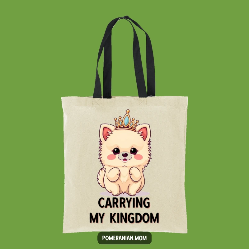 Funny Kawaii Pomeranian Diva Tote Bag: Stylish and Hilarious Crowned Dog Accessory