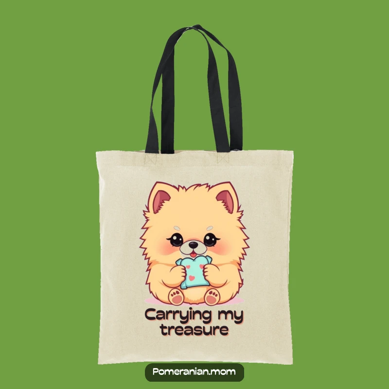 Funny Kawaii Pomeranian Tote Bag: Sweet Dog Accessory, Perfect Humorous Gift for Shoppers