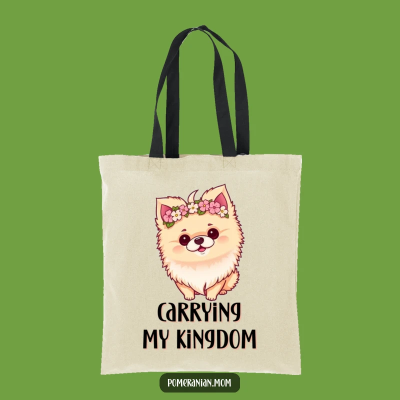 Funny Kawaii Pomeranian Crown Tote Bag - Chic Gift for Dog Moms
