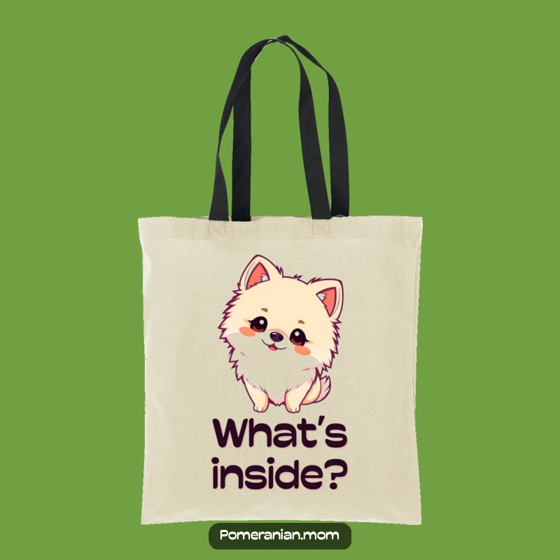 Funny Kawaii Pomeranian Curiosity Tote Bag - Durable & Hilarious Dog Carryall