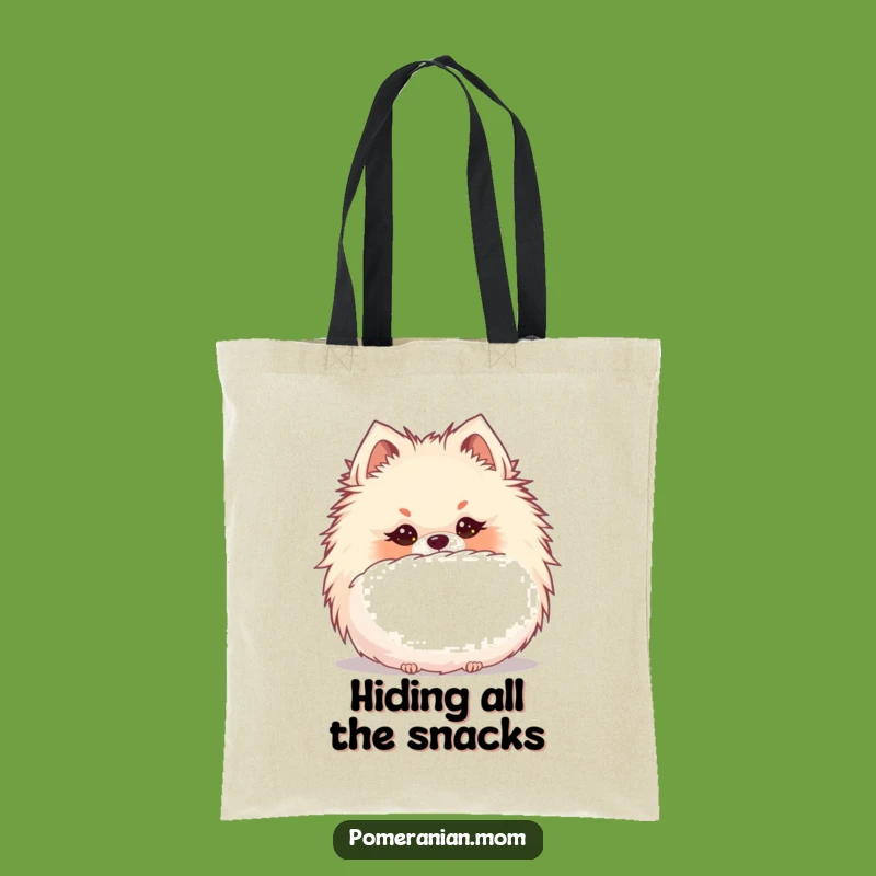 Funny Kawaii Pomeranian Hide Tote Bag - Whimsical Gift for Dog Moms