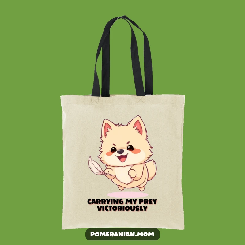 Funny Pomeranian Feather Chase Tote Bag: Your Stylish and Hilarious Carry-All